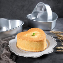 moldes para pasteles con forma de corazón, de aleación de aluminio, con base extraíble.