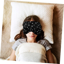 Maschera per dormire da viaggio leggera per adolescenti e adulti, maschera per gli occhi nera in simil seta per dormire