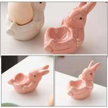 Copas de ovo de cerâmica Coelho Holder de ovo Adorável Design em forma de coelho seguro e resistente