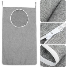 Sac de rangement pour salle de bain, sac à linge en filet avec fermeture éclair au fond et design pliable