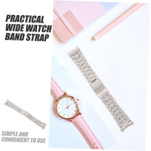 Stainless Steel Watch Strap Curved Ends and Solid Links for Smartwatch Strap Replacement and Men Daily Wear