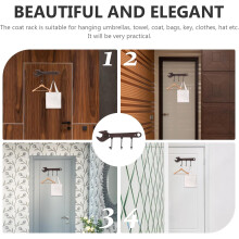 Robuster Kleiderbügel mit 3 Haken, Vintage-Stil, Eisen, schlichte Form, Kleiderständer für Mäntel und Hüte