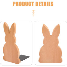 Dekorative Buchstütze aus Holz in Hasenform für Regal und Schreibtisch