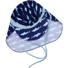 Foldable Sun Protection Hat for Beach Boys and Girls Ponytail and Neck Flap Summer Hiking Gardening Blue