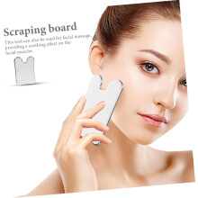Schabebrett aus Edelstahl für Gesichtsmassage (Gua Sha), Kinnreduzierer, Gesichtsschaber für die Gesichtsmassage
