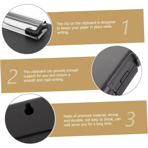 Compartimente pentru clipboard, design rezistent pentru documente de birou, cu suport lateral pentru pixuri