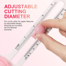 Coupe-cercles ajustable pour loisirs créatifs en papier avec 3 lames de rechange, outil de découpe rotatif en plastique
