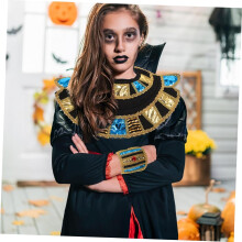 Ägyptisches Cosplay-Set, Damen-Kleopatra-Kostüm-Accessoires-Set inklusive Kragen und Armbändern