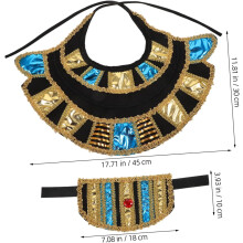Egyptská cosplay sada pro ženy, doplňky ke kostýmu Kleopatry včetně obojku a náramků