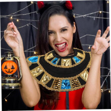 Ägyptisches Cosplay-Set, Damen-Kleopatra-Kostüm-Accessoires-Set inklusive Kragen und Armbändern