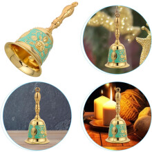 Vintage-Handgebetglocke aus Metall für Kirche, Weihnachtsessen und Senioren, Retro-Design, Griff