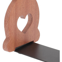 Boekensteunen in de vorm van een konijn (2 stuks) van hout en ijzer, ideaal voor opbergplanken.