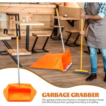 Windproof Trash Bag Holder with Handle Grabber and Dustpan, Household Litter Pickup Tool