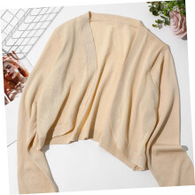 Abrir frente cardigan suéter para mulheres manga longa malha ombro vestido cobrir camada elegante