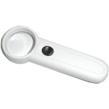 Lente d'ingrandimento portatile 15x con 2 luci LED, compatta e facile da usare.