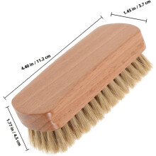 Brosse à chaussures et à poils pour le nettoyage et le cirage du cuir, manche en bois, couleur aléatoire