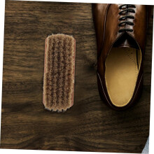 Schuhbürste mit Holzgriff, Lederpflege, Schuhputzmittel, Farbe zufällig