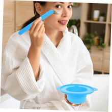Kit de bol mezclador de silicona para mascarillas con varilla para mezclar, ideal para el cuidado de la piel en casa o en salones de belleza.