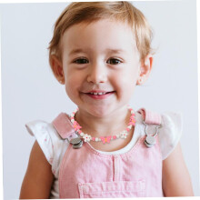 Girls Beaded Necklace and Bracelet Set with Butterfly Motif for Kids, Wooden Bead Jewelry Costume Accessories