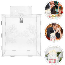 Hochzeitskarten-Sammelbox aus Acryl, quadratisch, stilvolle Aufbewahrungsbox mit Schloss, praktisches Design