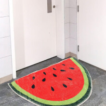 Wasserabsorbierender, halbrunder Badeteppich in Wassermelonenform, rutschfeste Fußmatte für den Innenbereich, 40 x 60 cm