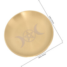 Pentagramm-Altarplatte, Metall-Aufbewahrungstablett, dekorativer Kerzenhalter mit drei Mondphasen