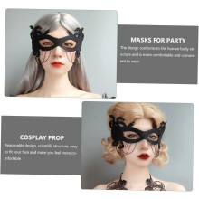 Cosplay feestmasker voor dames, half gezicht, voor Halloweenkostuum, heksenrolspel, gemaakt van stof.