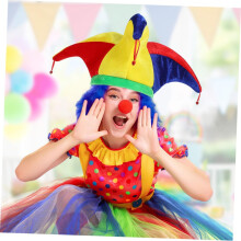 Chapéu de Palhaço com Sinos Divertido Vestir Chapéu de Circo para Performances de Carnaval Acessório único de Cosplay