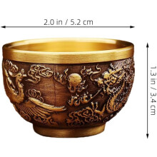 Goldene Vintage-Teetasse aus Messing, Retro-Teebecher, leicht und tragbar, aus massivem Messing, für die Heimdekoration