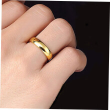 Minimalistischer Wolframring für Damen, leichter Stapelring, elegantes Goldband