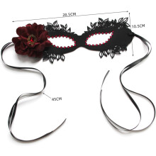 Masker voor een half gezicht met roos en strass-steentjes, Halloweenfeestmasker voor vrouwen