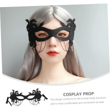 Máscara de festa Cosplay Mulheres Meio rosto para Halloween Traje bruxa Papel Jogo Material de pano