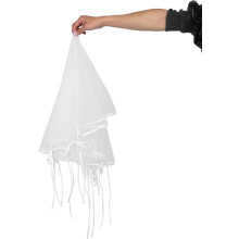 Kurzer, eleganter Brautschleier für die Hochzeit, leichter Kopfschleier mit Schleife