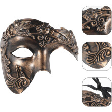 Máscara de soldado romano para a festa de Halloween homens máscara de bola metade rosto bronze veneziano
