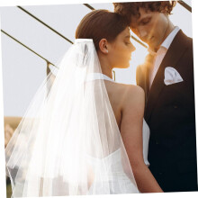 2tier Bridal Veil Short Wedding Bride Hair Accessories Double Layered Tulle Veil para a festa do casamento