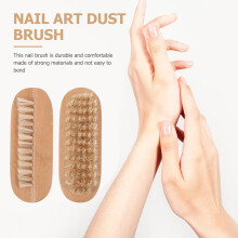 Escova de unhas de madeira com cerdas de javali escova esfregadora de unhas para limpeza de arte das unhas adequada