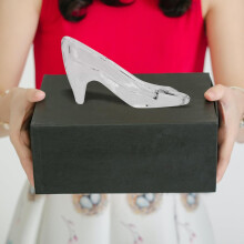 Kreative Kristallschuhverzierung Mini-High-Heel-Schuh Weißer Kristall Dekoratives Schreibtischgeschenk
