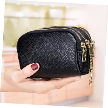Porte-monnaie en cuir de vachette, pochette zippée, pour un usage quotidien, petit format, pour femmes et hommes.