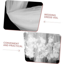 Voile de mariée en dentelle, double épaisseur, dentelle brodée, tulle.