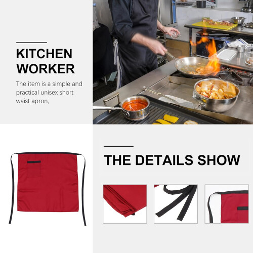 Kellnerschürze, Shop-Kellnerschürze mit Tasche, Polyester, schlichtes Design, leicht zu waschen