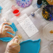 Molde de relógio epóxido Molde redondo de silicone para artesanato de bricolagem Decoração de parede doméstica Números árabes