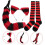 1 Ensemble queue de renard, oreilles de loup, queue de thérian, bandeaux pour filles, oreilles de chat, queue rayée 4