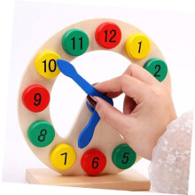 Wooden Number Clock Educational Teaching Tool for Early Learning Cognitive Clock Puzzle Montessori
