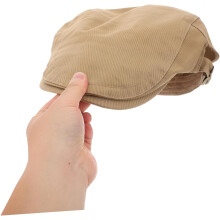 Schiebermütze für Herren, stylische Baskenmütze mit dekorativem Rand, atmungsaktive Baumwollmütze, Khaki