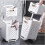 Rolling Laundry Hamper Folding Laundry Basket Double Layer Plastic com freio grande capacidade 3