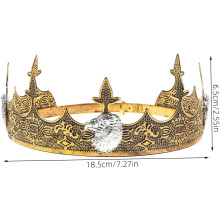 Elegante liga rei coroa para homens e mulheres Vintage Cosplay chapéu