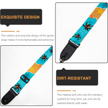 Cintura de guitarra de pano azul para guitarra elétrica e folk com características de proteção e redução de pressão