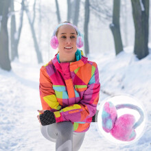 Ohrenschützer Winter Damen Plüsch Ohrenwärmer zum Skifahren Outdoor Kaltes Wetter Lila