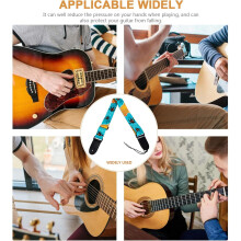 Blue Cloth Guitar Strap for Electric and Folk Guitar with Protective and Pressure-reducing Features