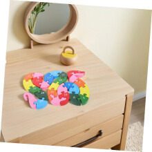 Puzzle de alfabeto de madeira para blocos de animais Classificação de cores Educacional